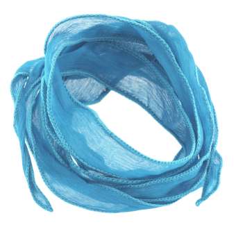 Armband aus reiner Seide, 115cm lang, 1,5cm breit, blau blau
