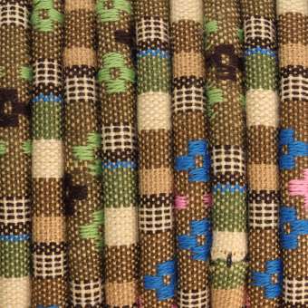 Gemustertes Schmuckband, 50cm, 6mm breit, mehrfarbig beige (mehrfarbig) - 6 mm rund