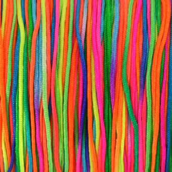 Satinband (100cm), 1,2mm breit, rund, neonfarben (mehrfarbig) 