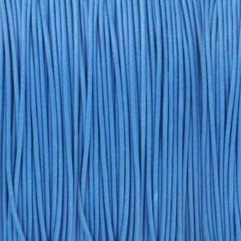Gewachstes Schmuckband (100cm), 0,75mm breit, rund, hellblau hellblau