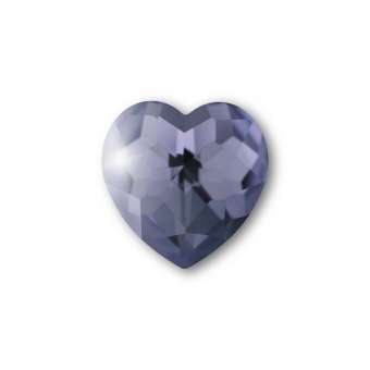 Cabochon, Ø 8X8 mm, Glas, Herz, grau grau