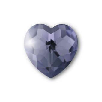 Cabochon, Ø 12X12 mm, Glas, Herz, grau grau