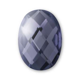 Cabochon, Ø 13X18 mm, Glas, oval, grau grau
