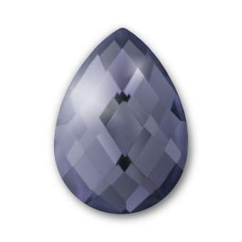 Cabochon, Ø 13X18 mm, Glas, Tropfen, grau grau