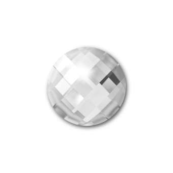 Cabochon, Ø 10 mm, Glas, rund, crystal crystal