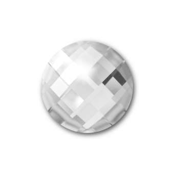 Cabochon, Ø 12 mm, Glas, rund, crystal crystal