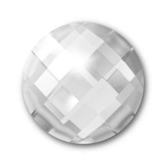 Cabochon, Ø 18 mm, Glas, rund, crystal crystal
