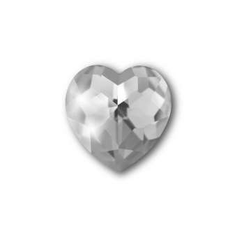 Cabochon, Ø 8X8 mm, Glas, Herz, crystal crystal