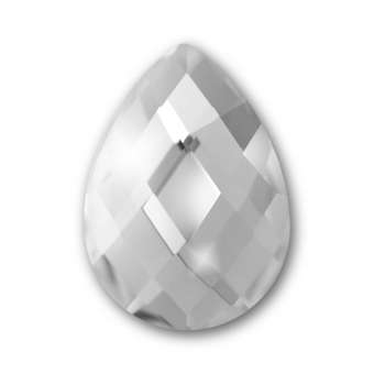 Cabochon, Ø 13X18 mm, Glas, Tropfen, crystal crystal