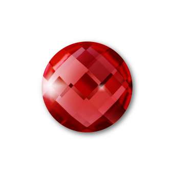 Cabochon, Ø 12 mm, Glas, rund, rot rot