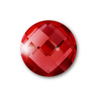 Cabochon, Ø 14 mm, Glas, rund, rot rot