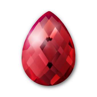 Cabochon, Ø 13X18 mm, Glas, Tropfen, rot rot