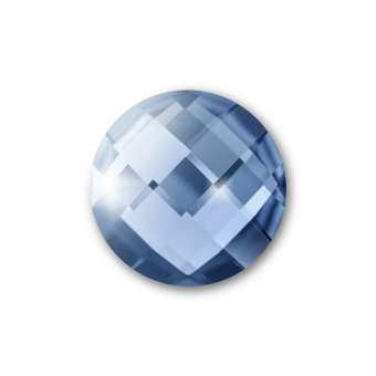 Cabochon, Ø 12 mm, Glas, rund, blau blau