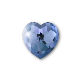 Cabochon, Ø 8X8 mm, Glas, Herz, blau blau