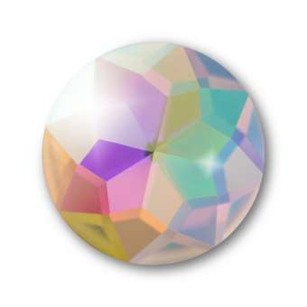 Cabochon, Ø 18 mm, Glas, rund, crystal AB crystal AB