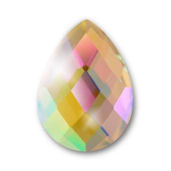 Cabochon, Ø 13X18 mm, Glas, Tropfen, crystal AB crystal AB
