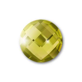 Cabochon, Ø 12 mm, Glas, rund, limette limette
