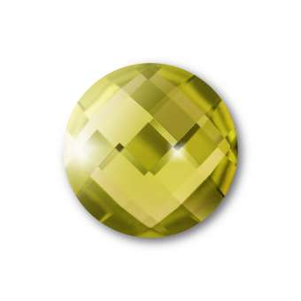 Cabochon, Ø 14 mm, Glas, rund, limette limette