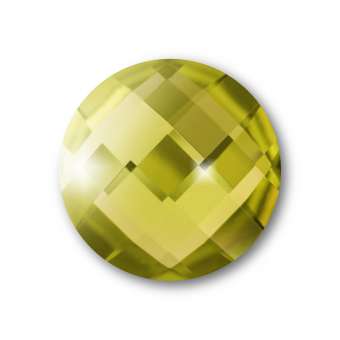 Cabochon, Ø 16 mm, Glas, rund, limette limette