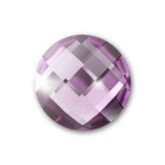 Cabochon, Ø 14 mm, Glas, rund, lila lila