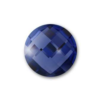 Cabochon, Ø 12 mm, Glas, rund, royalblau royalblau
