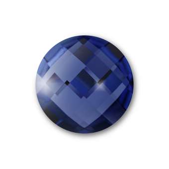 Cabochon, Ø 14 mm, Glas, rund, royalblau royalblau
