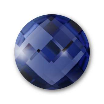 Cabochon, Ø 18 mm, Glas, rund, royalblau royalblau