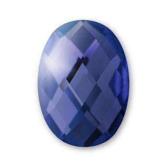 Cabochon, Ø 13X18 mm, Glas, oval, royalblau royalblau