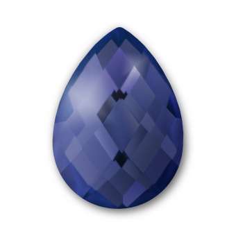 Cabochon, Ø 13X18 mm, Glas, Tropfen, royalblau royalblau