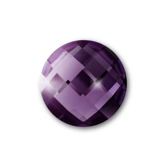 Cabochon, Ø 12 mm, Glas, rund, amethyst amethyst