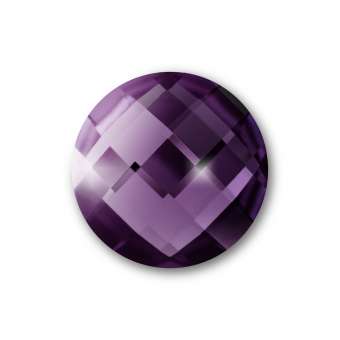 Cabochon, Ø 14 mm, Glas, rund, amethyst amethyst