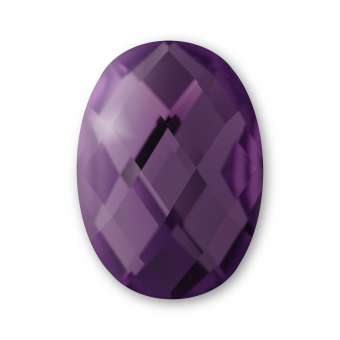 Cabochon, Ø 13X18 mm, Glas, oval, amethyst amethyst
