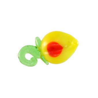 Anhänger aus Glas, 14X8mm, Tropfen, zitronengelb (rot) 