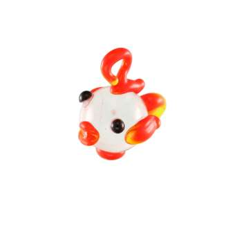 Anhänger aus Glas, 10X8mm, Fisch, orange (transparent) 