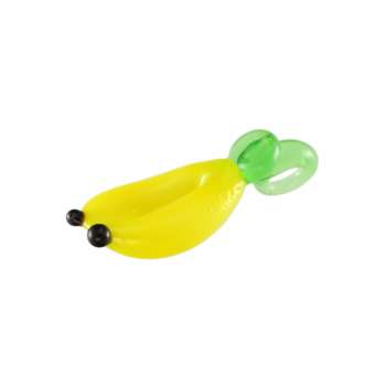 Anhänger aus Glas, 16X6mm, Bananen, zitronengelb (hellgrün) 