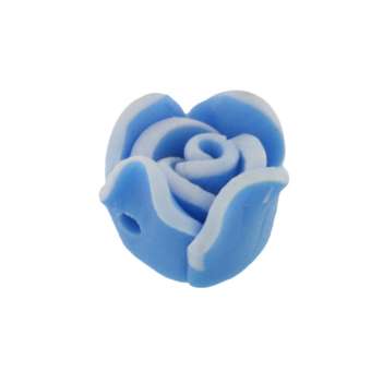 Fimoperle, 10X6mm, Blütenform, hellblau hellblau