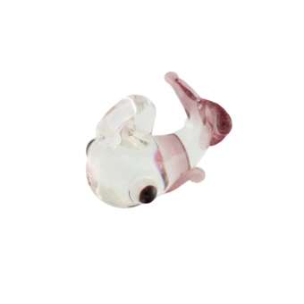 Anhänger aus Glas, 10X8mm, kleiner Wal, lila farben (transparent) 