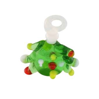 Anhänger aus Glas, 16X14mm, Weihnachtsbaum, grasgrün 