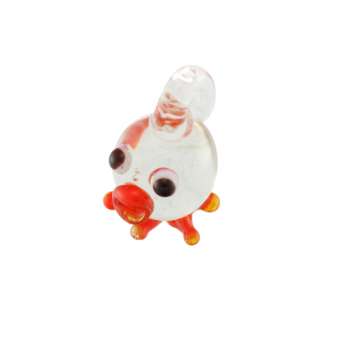 Anhänger aus Glas, 14X8mm, Krake, rot (transparent) 
