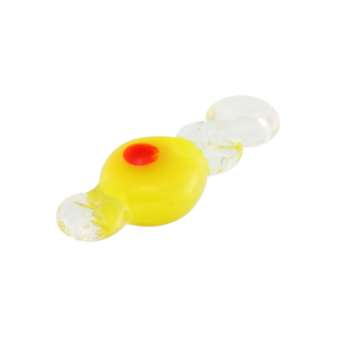 Anhänger aus Glas, 18X7mm, sehendes Auge, zitronengelb (orange) 