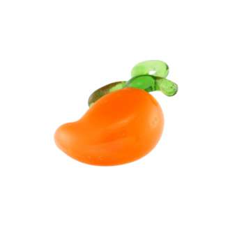 Anhänger aus Glas, 12X8mm, Chillischote, hellorange 