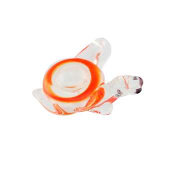 Anhänger aus Glas, 14X10mm, Schnecke, orange (transparent) 
