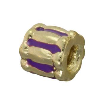 Großlochperle, 8,5mm, goldfarben (lila) 