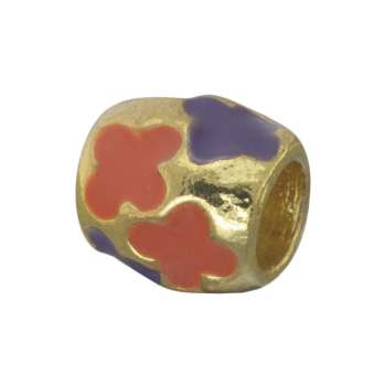Großlochperle, 10mm, goldfarben (türkis) 