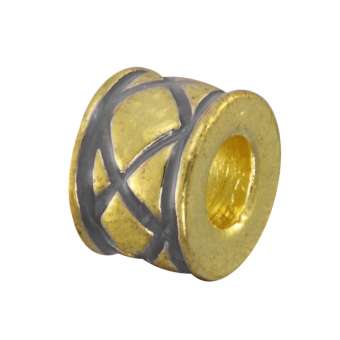Großlochperle, 10mm, goldfarben (grau) 