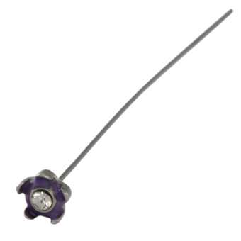 Fädelstift mit Strass, 65X5mm, violett (silberfarben) violett (silberfarben)