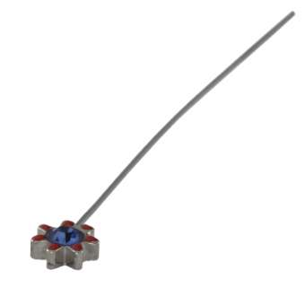Fädelstift mit Strass, 65X5mm, blau (silberfarben) blau (silberfarben)