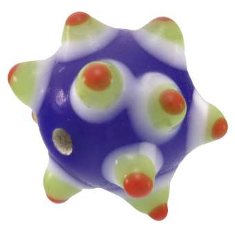 Glasperle, 15,5mm, Fantasieform, blau (gelb, rot) blau (gelb, rot)