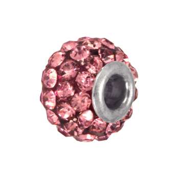 Strassperle, Glas, 10mm, rosa rosa
