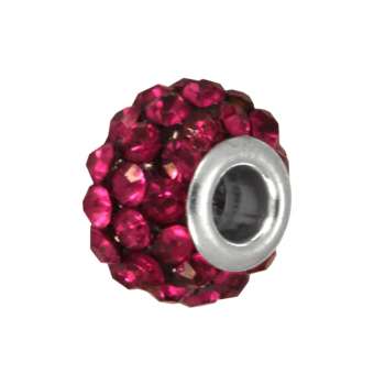 Strassperle, Glas, 10mm, dunkelpink dunkelpink
